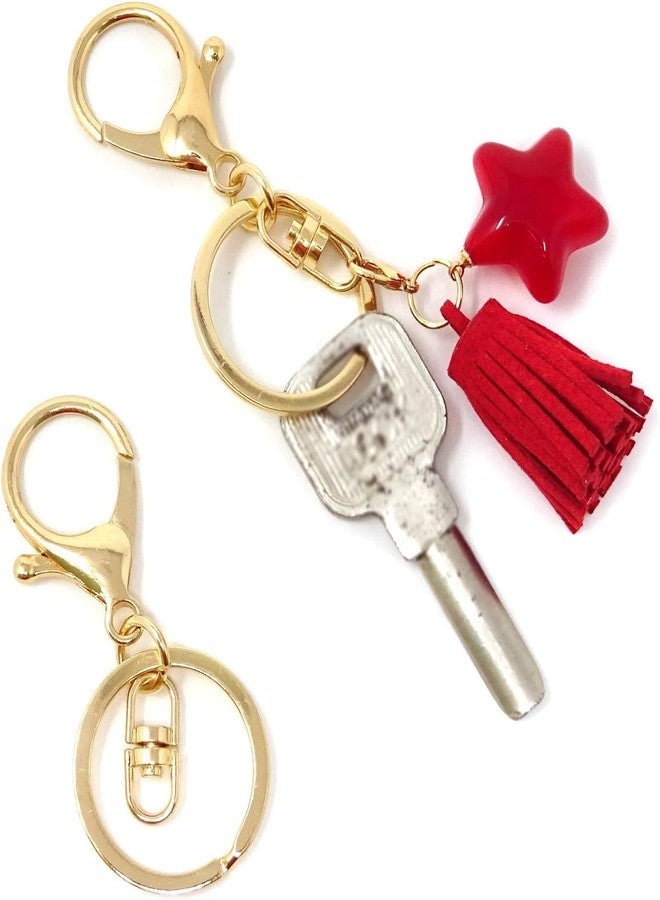 Evaluemart Golden Lobster Claw Clasps Keychain for Jewelry Making,Metal Lobster Clasp with Flat Split Ring Lobster Clasps Swivel Hooks Swivel Trigger Clips with Jump Rings for DIY Making 30pcs - Image 2